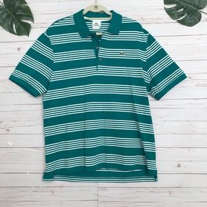Lacoste Polo Green & White Golf Short Sleeve Shirt